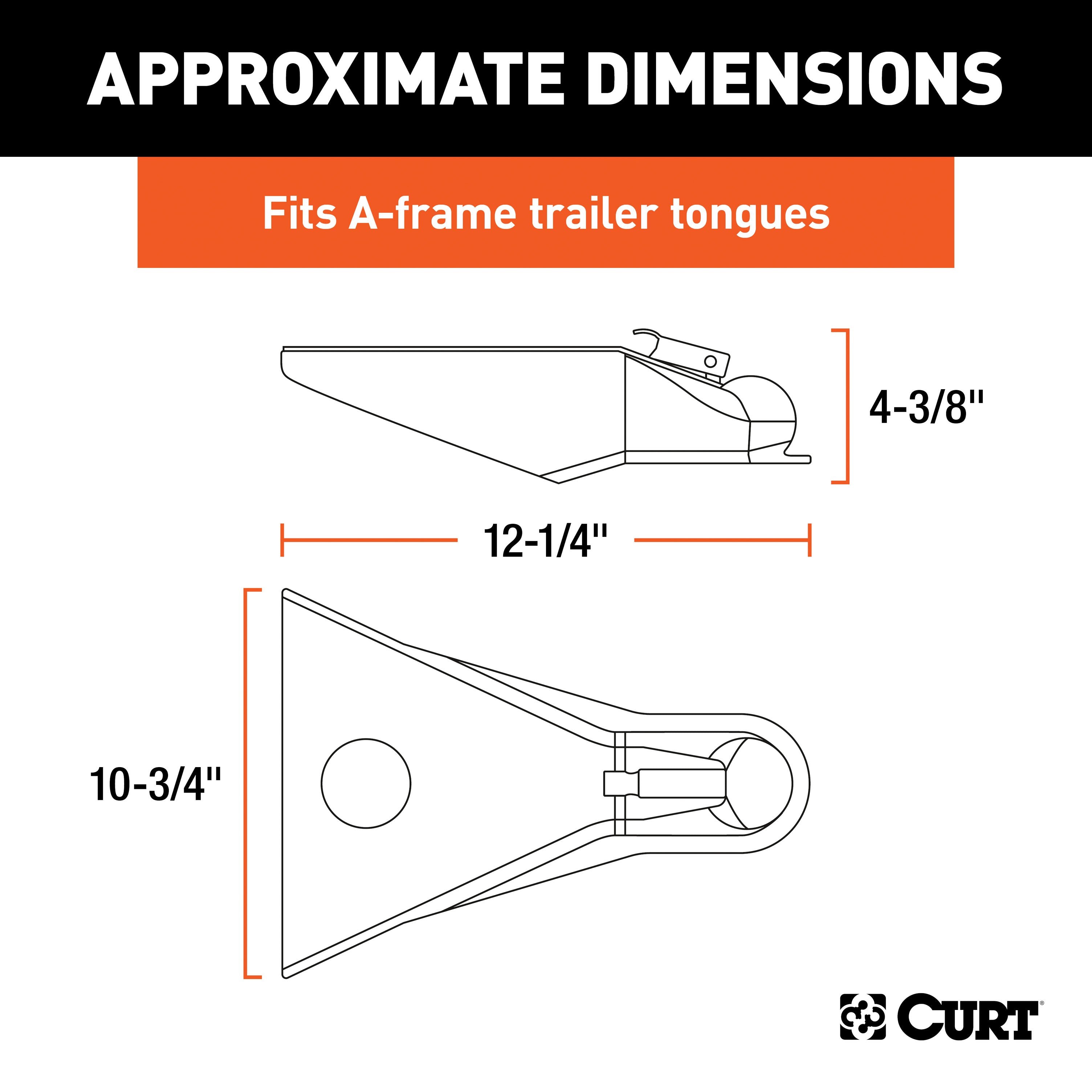 CURT Black A-Frame Trailer Coupler, 2-5/16-Inch Hitch Ball, 10,000 lbs Model 25200