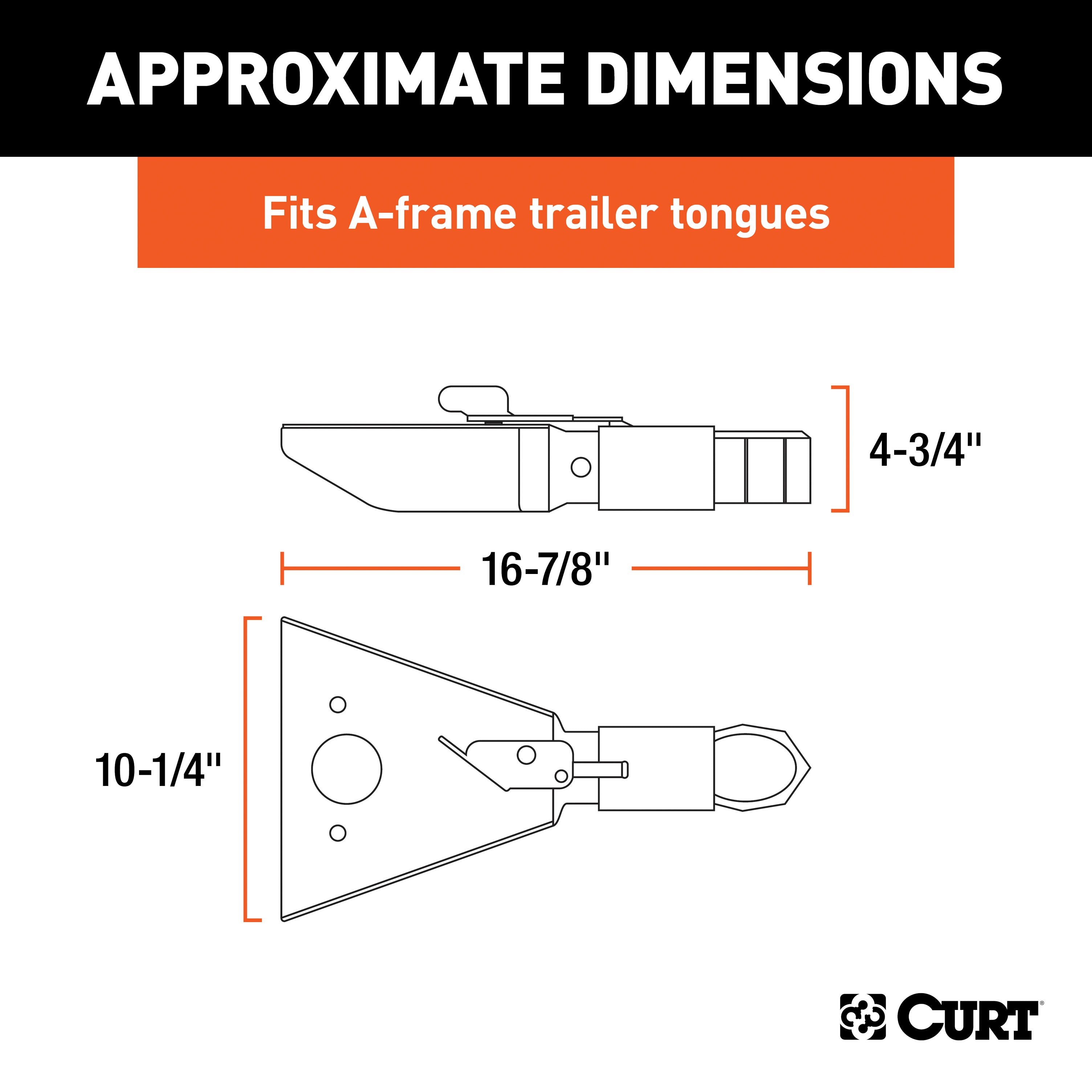 CURT Black A-Frame Trailer Coupler, 2-5/16-Inch Hitch Ball, 12,500 lbs Model 25227
