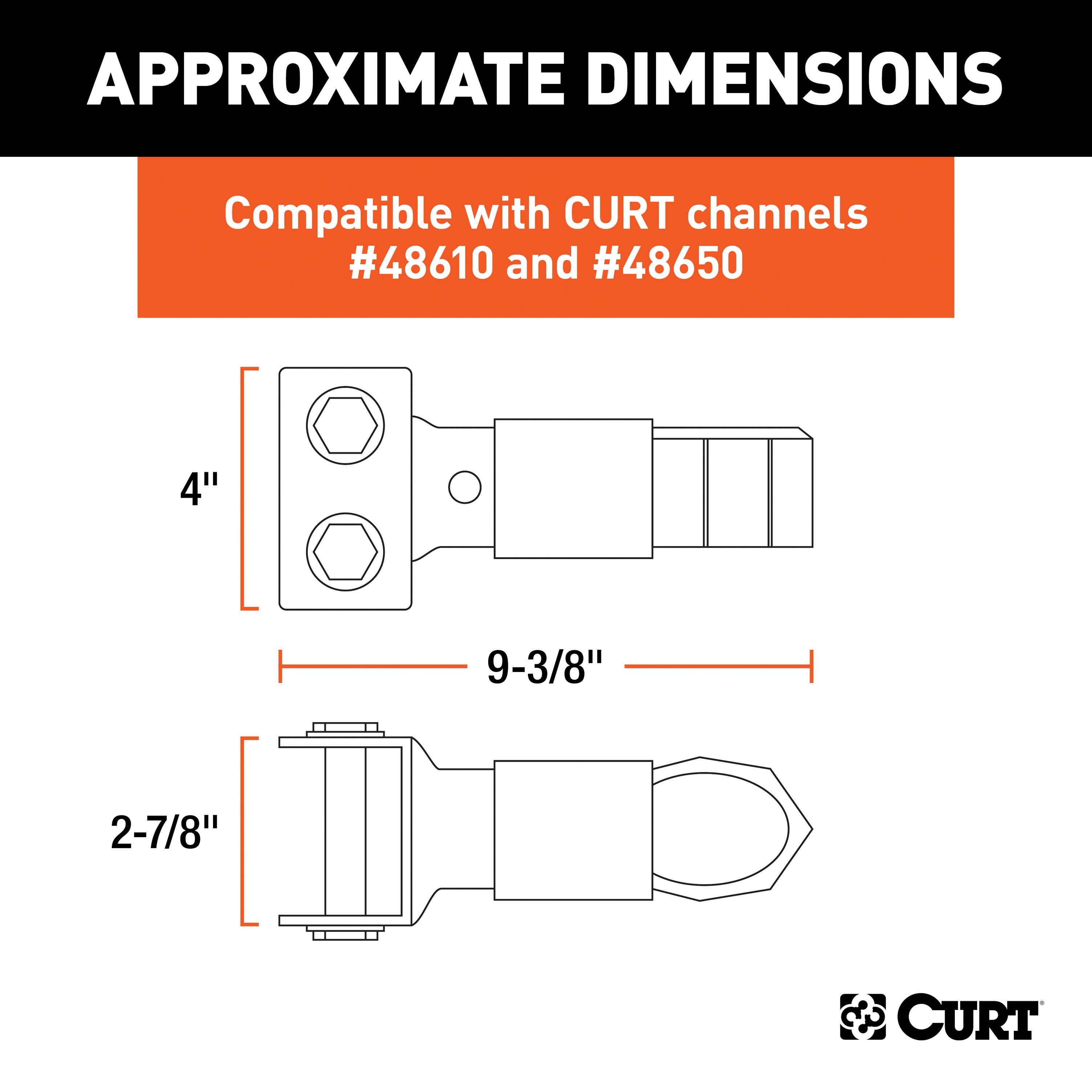 CURT Channel-Mount Adjustable Trailer Coupler, 2-Inch Hitch Ball, 7,000 lbs Model 25319