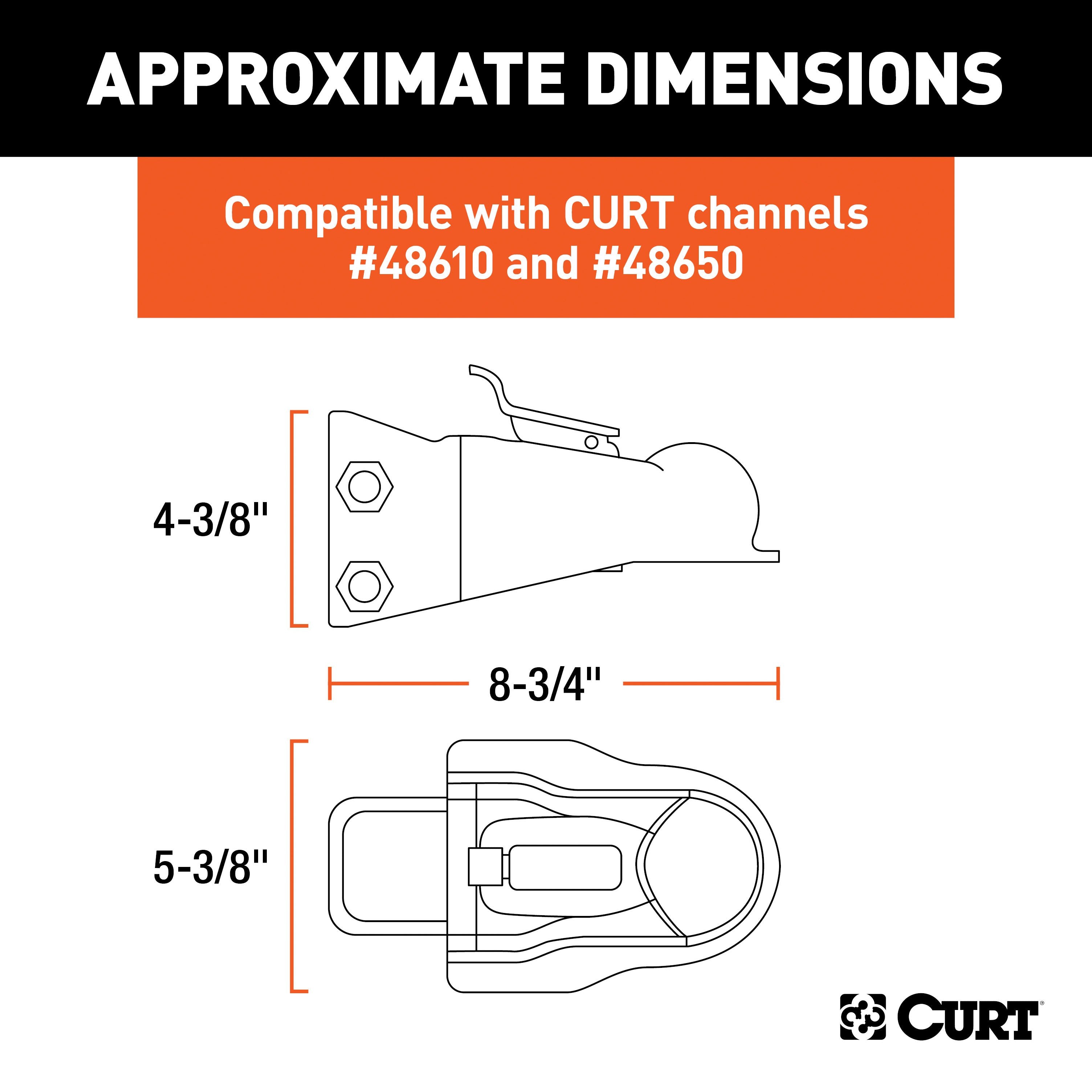 CURT Channel-Mount Adjustable Trailer Coupler, 2-5/16-Inch Hitch Ball, 14,000 lbs Model 25330