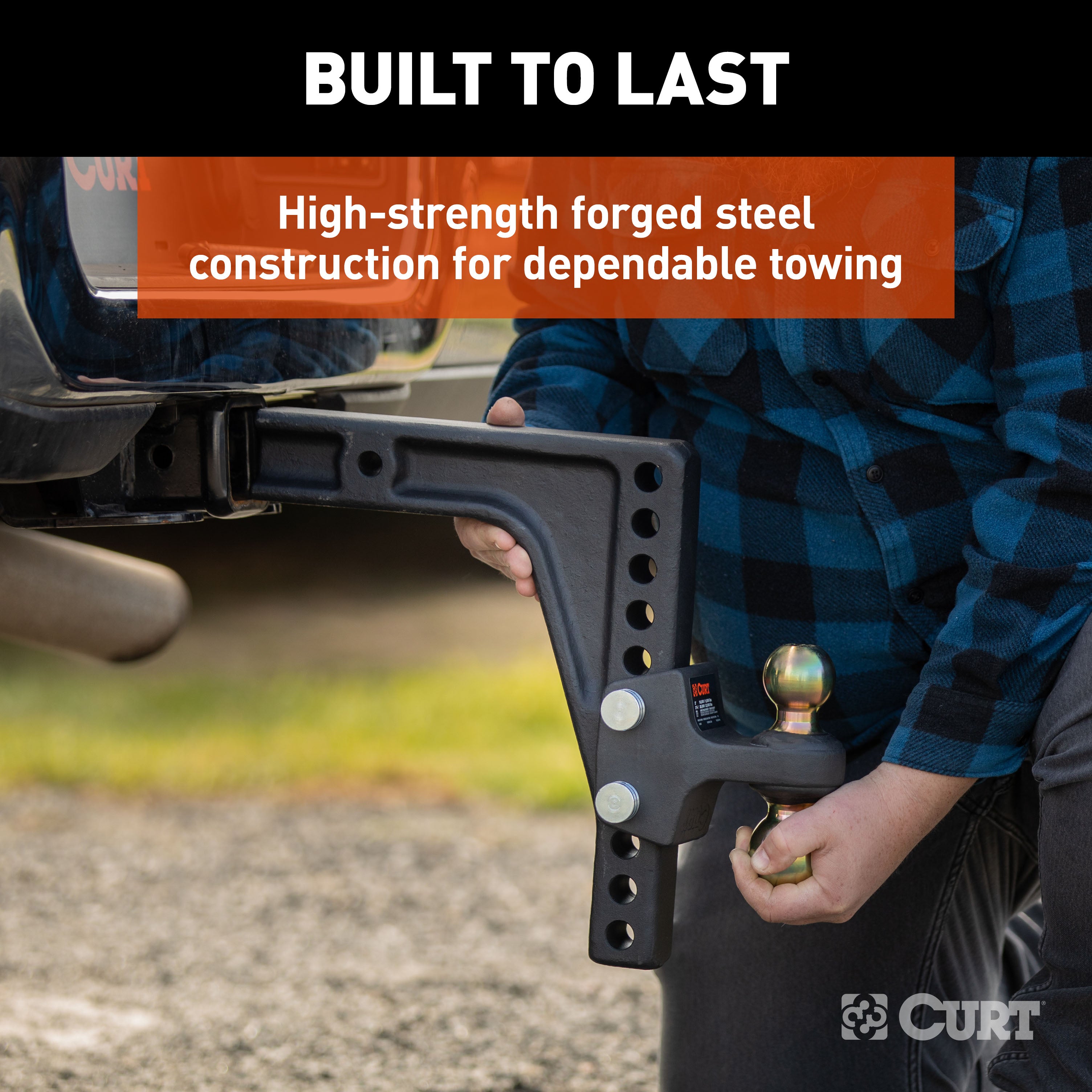 CURT HD Deep-Drop Adjustable Trailer Hitch Ball Mount with Dual Ball, 2-1/2" Shank, Up to 20,000 lbs Model 45939