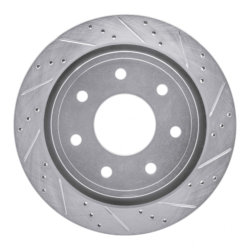 R1 12-14 Ford F-150 RWD Rear Right Drilled & Slotted Silver Brake Rotor