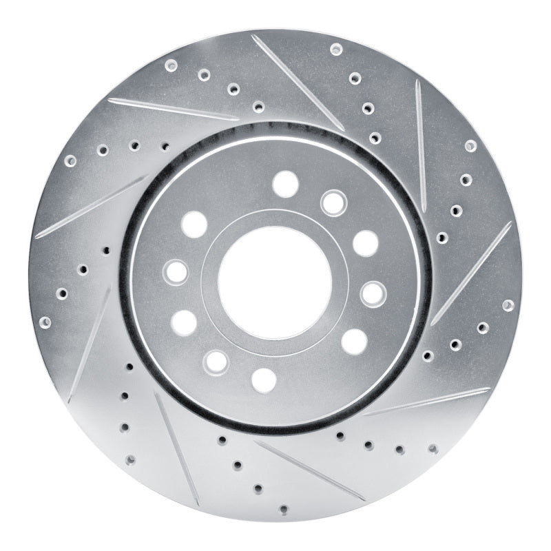 R1 21-25 Jeep Grand Wagoneer Front Right Drilled & Slotted Silver Brake Rotor