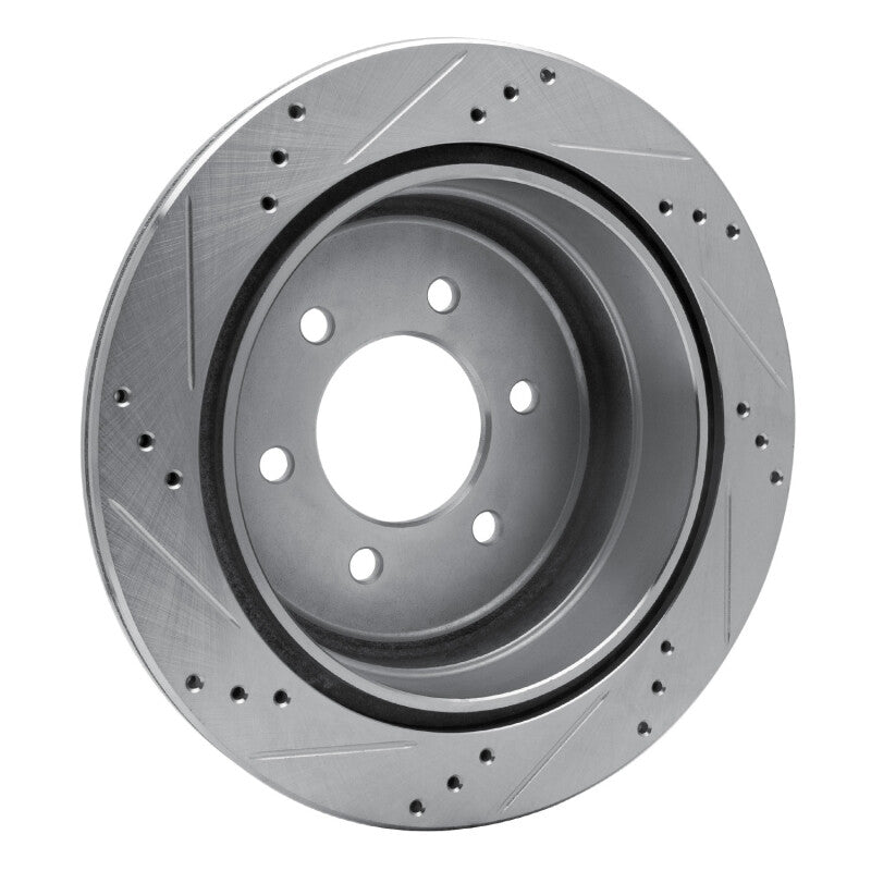 R1 04-11 Ford F-150 RWD Rear Right Drilled & Slotted Silver Brake Rotor
