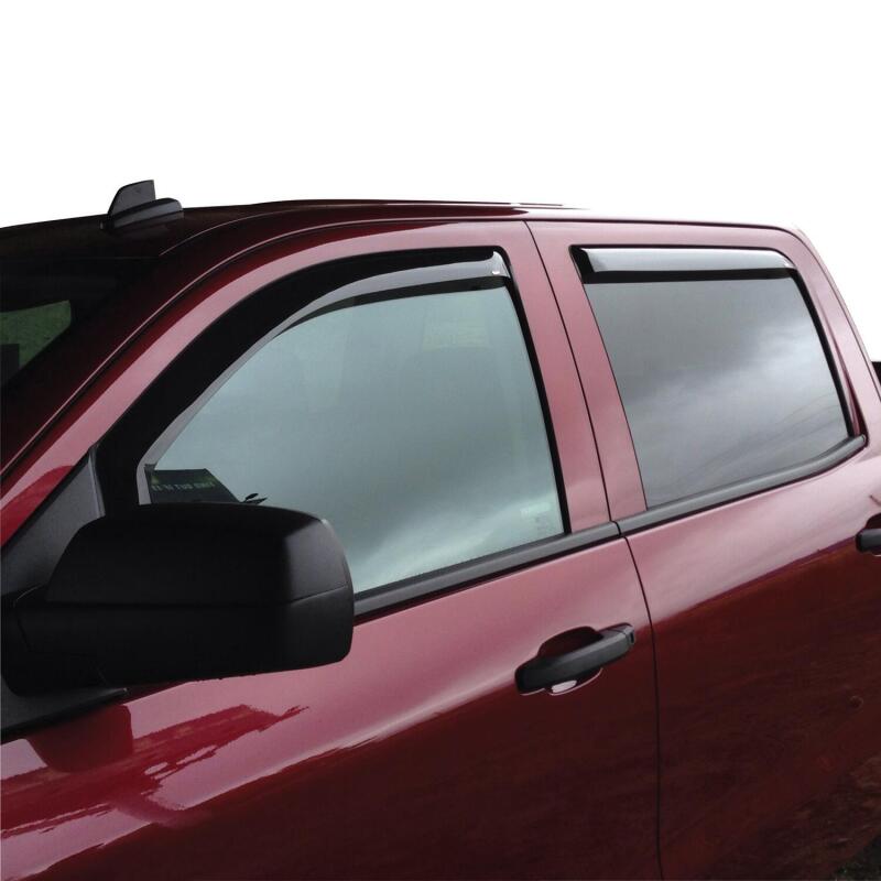 Westin 2014-2018 Chevy Silverado 1500 Crew Cab In-Channel Wind Deflector 4pc - Smoke