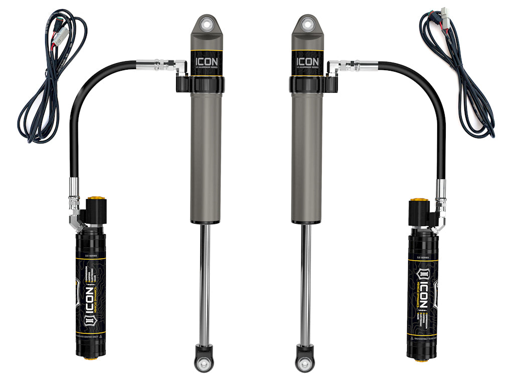 2020-2023 Jeep Gladiator 2018-2023 Jeep Wrangler JL 2.5 Inch Lift Front V.S. 2.5 Aluminum Series Shock Absorbers Remote Reservoir W/ CDEV Pair Icon Vehicle Dynamics