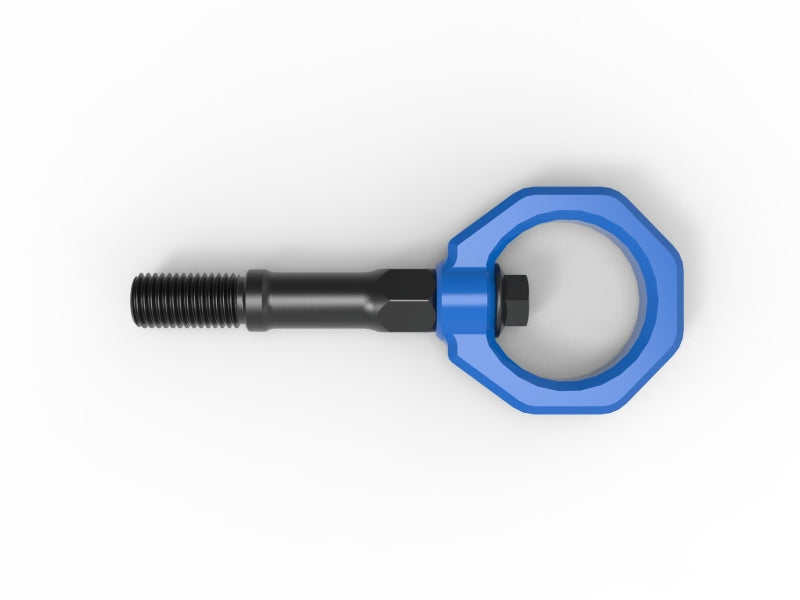 aFe CONTROL Tow Hook for Chevrolet Corvette C8 (2020-2025) V8-6.2L, featuring a durable design and blue finish.