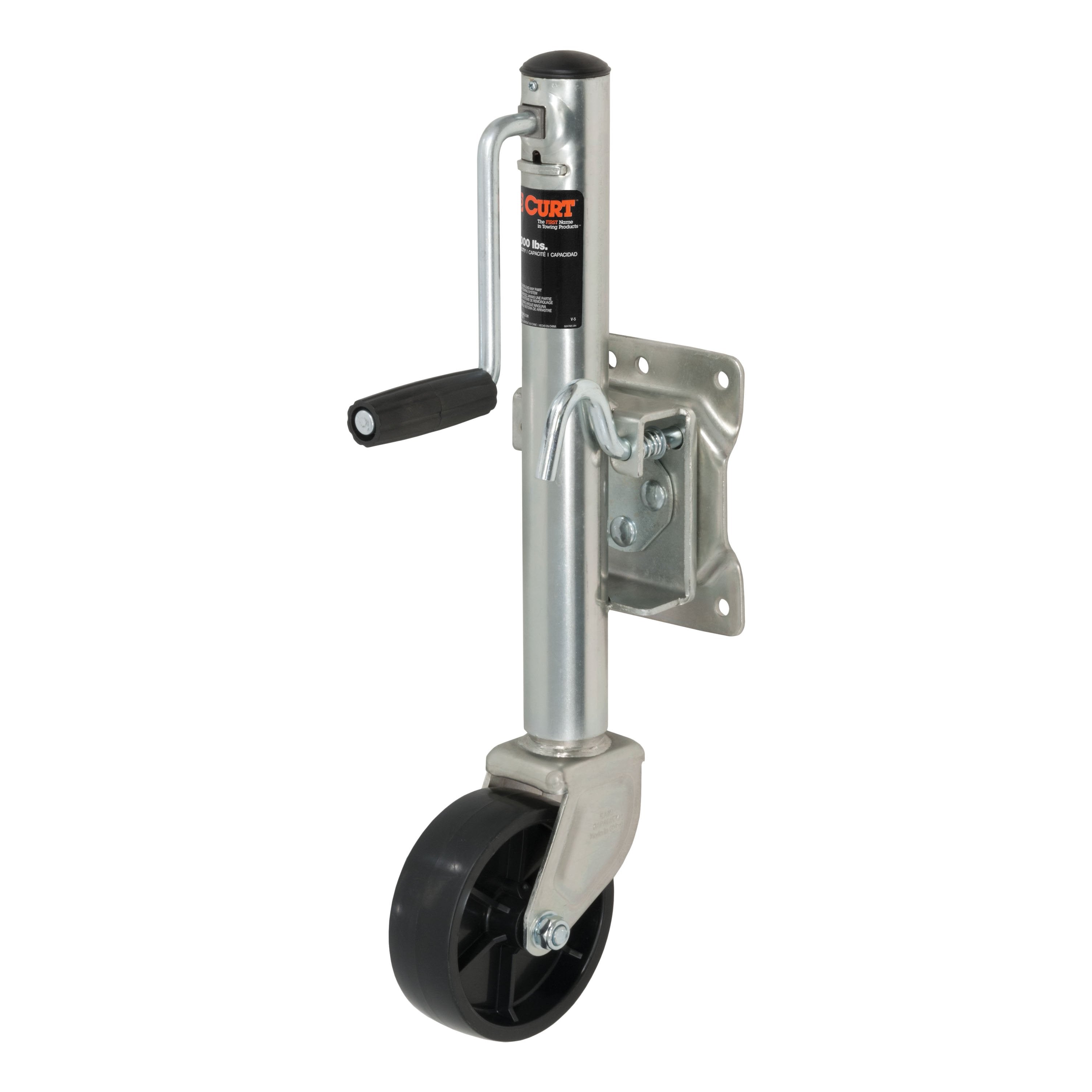 CURT Marine Boat Trailer Jack with 6-Inch Wheel, 1,200 lbs. Support Capacity, 11 Inches Vertical Travel Model 28112