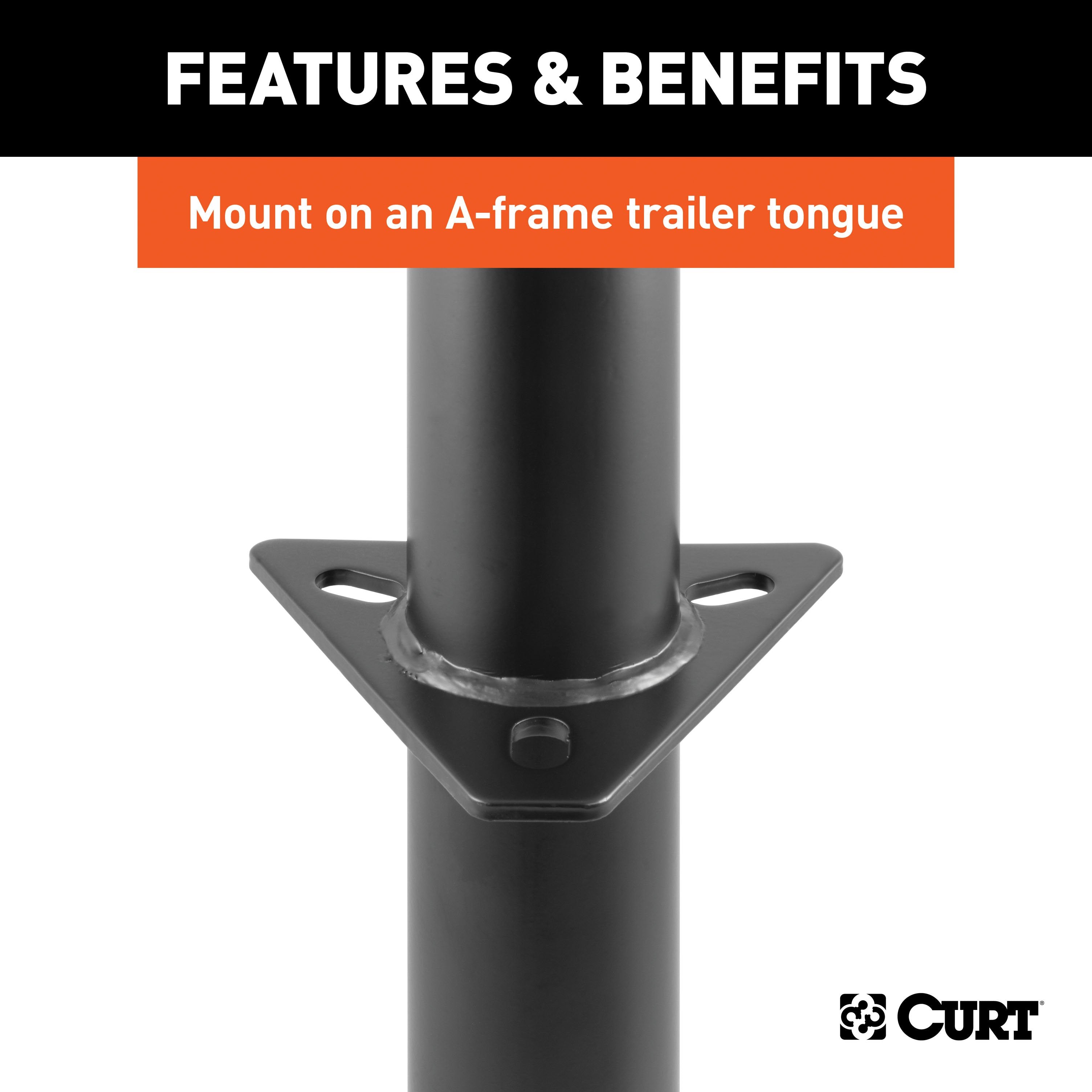 CURT A-Frame Trailer Jack, 3,000 lbs. Support Capacity, 15 Inches Vertical Travel Model 28204