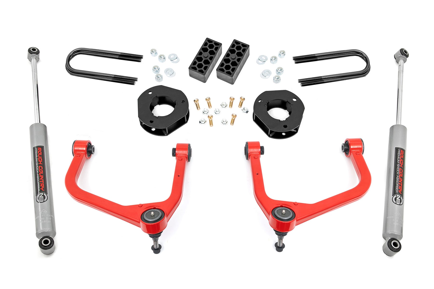 3.5 Inch Lift Kit Rear Mono Leaf Red Chevy Silverado 1500 2WD/4WD (2022-2024) Rough Country