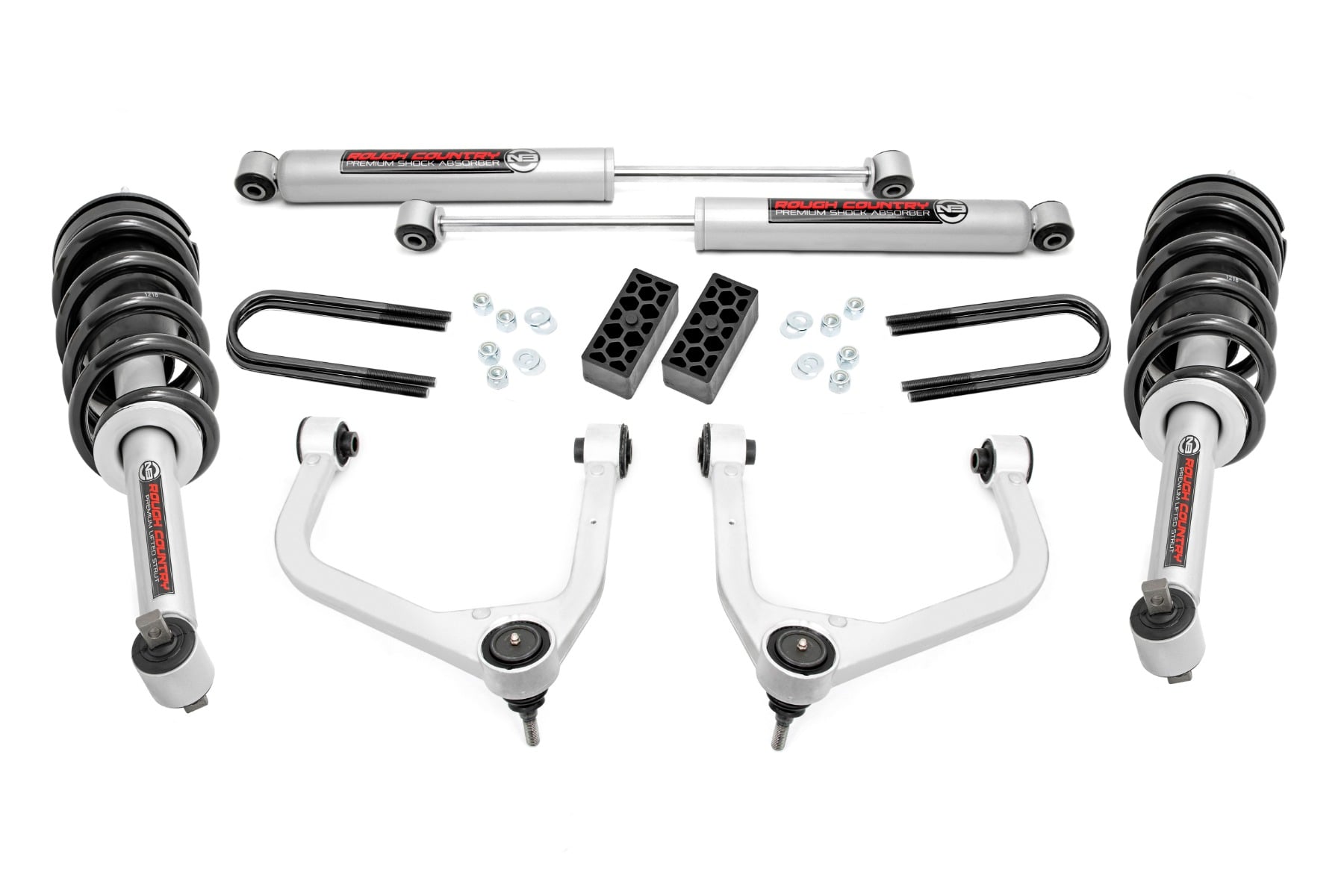 3.5 Inch Lift Kit N3 Struts Rear Mono Leaf Chevy Silverado 1500 (25-26) Rough Country
