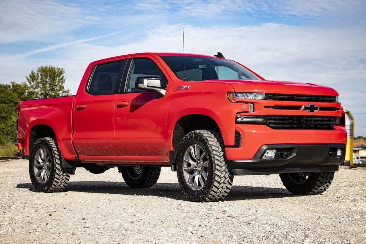 3.5 Inch Lift Kit Vertex/V2 Rear Mono Leaf Red Chevy Silverado 1500 (22-24) Rough Country