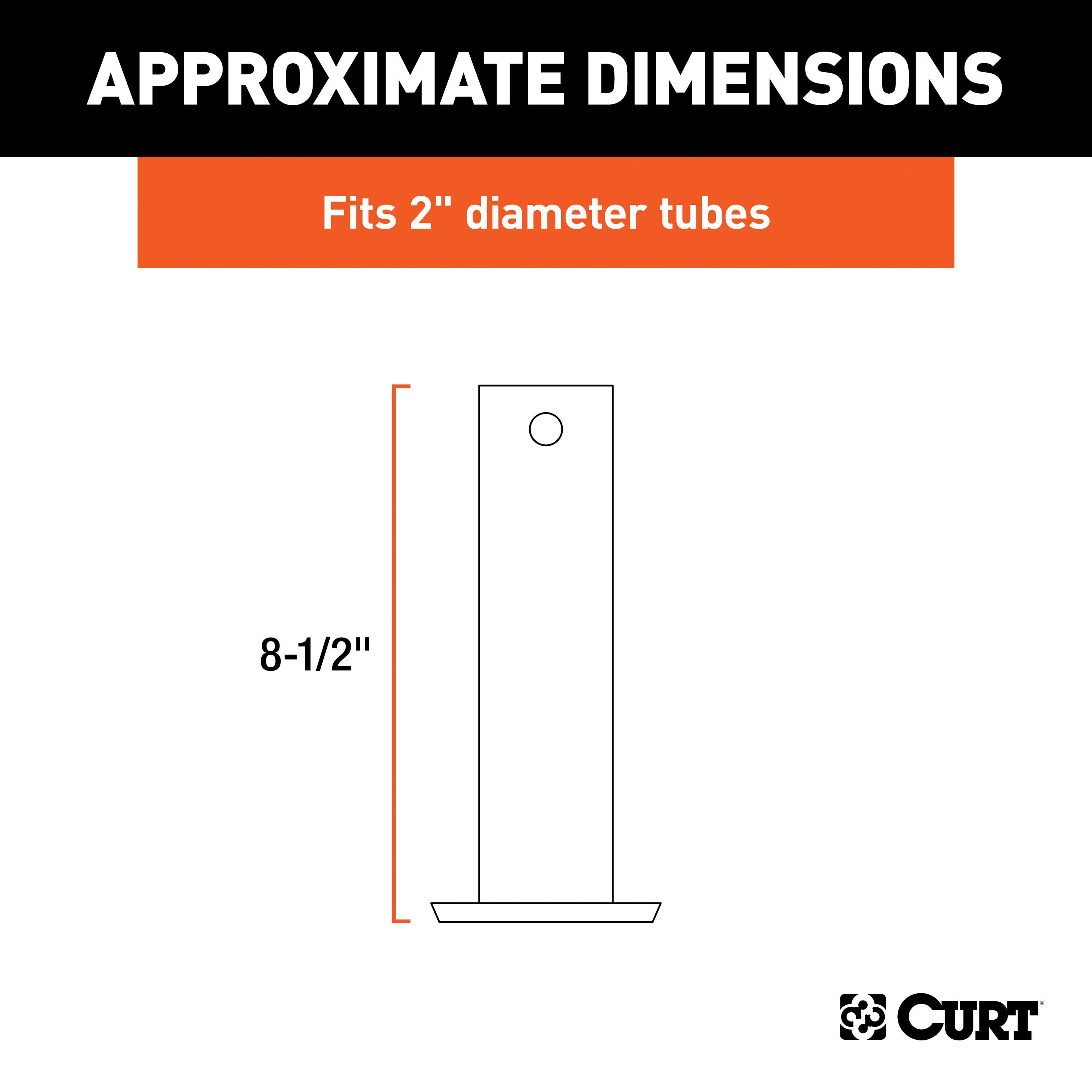 CURT Trailer Jack Foot, Fits 2-Inch Diameter Tube, Supports 2,000 lbs, 8-1/2-In Height Model 28274