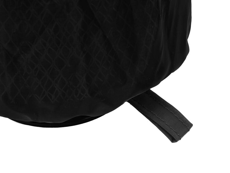 Black polyester pre-filter designed to fit afe air filters, featuring a textured surface and a pull tab for easy installation.
