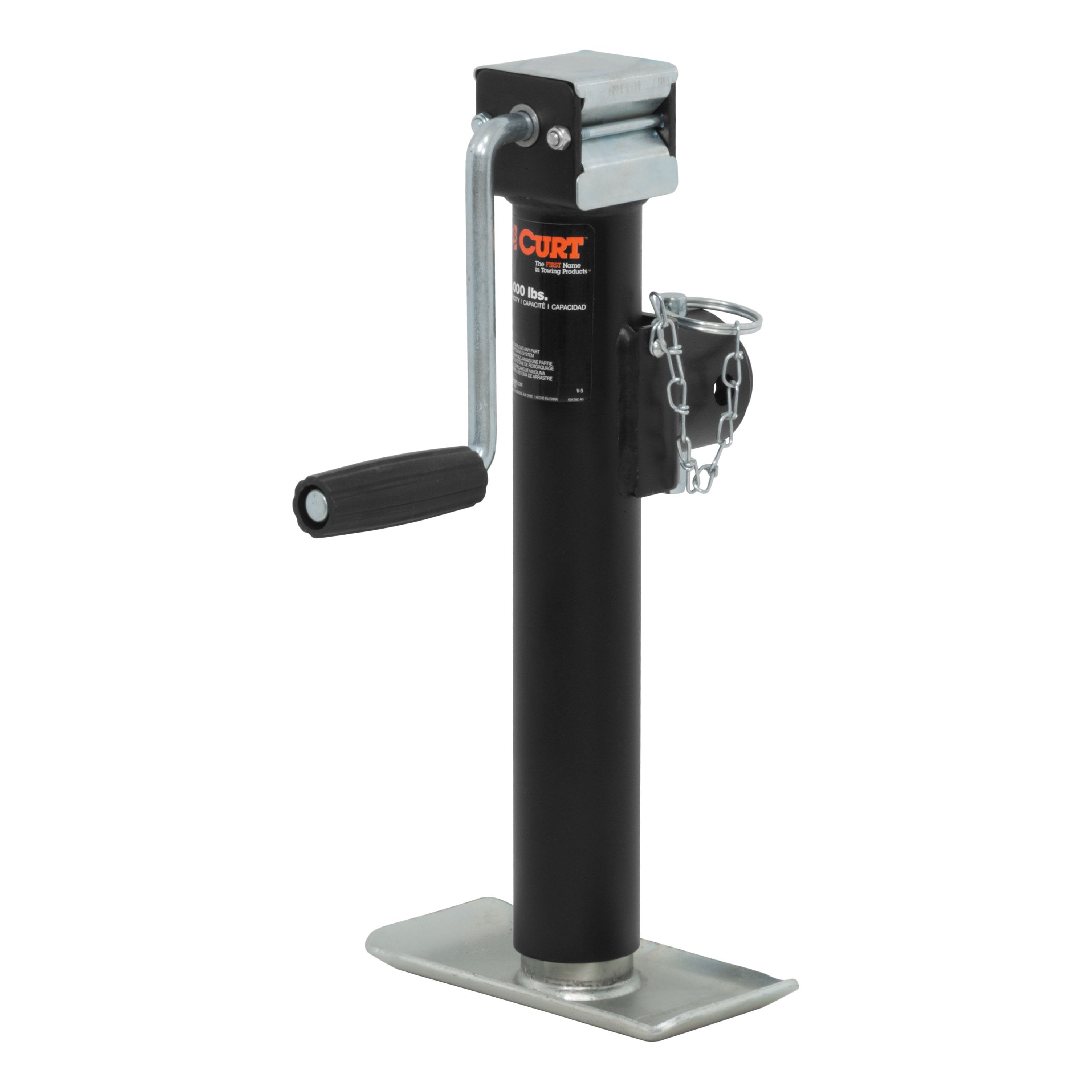 CURT Weld-On Pipe-Mount Swivel Trailer Jack, 3,000 lbs. Support Capacity, 10 Inches Vertical Travel Model 28321