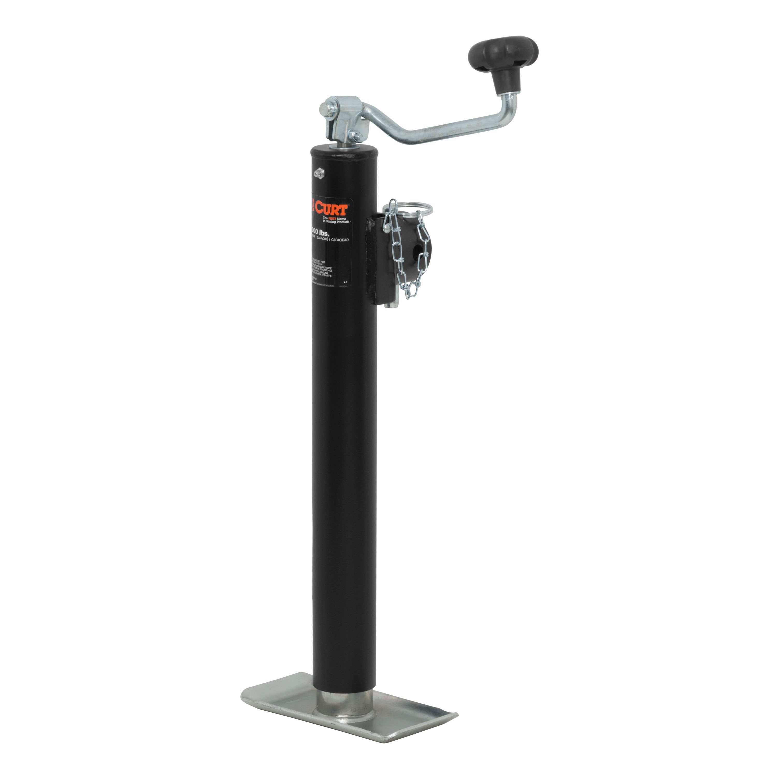 CURT Weld-On Pipe-Mount Swivel Trailer Jack, 3,000 lbs. Support Capacity, 15 Inches Vertical Travel Model 28322