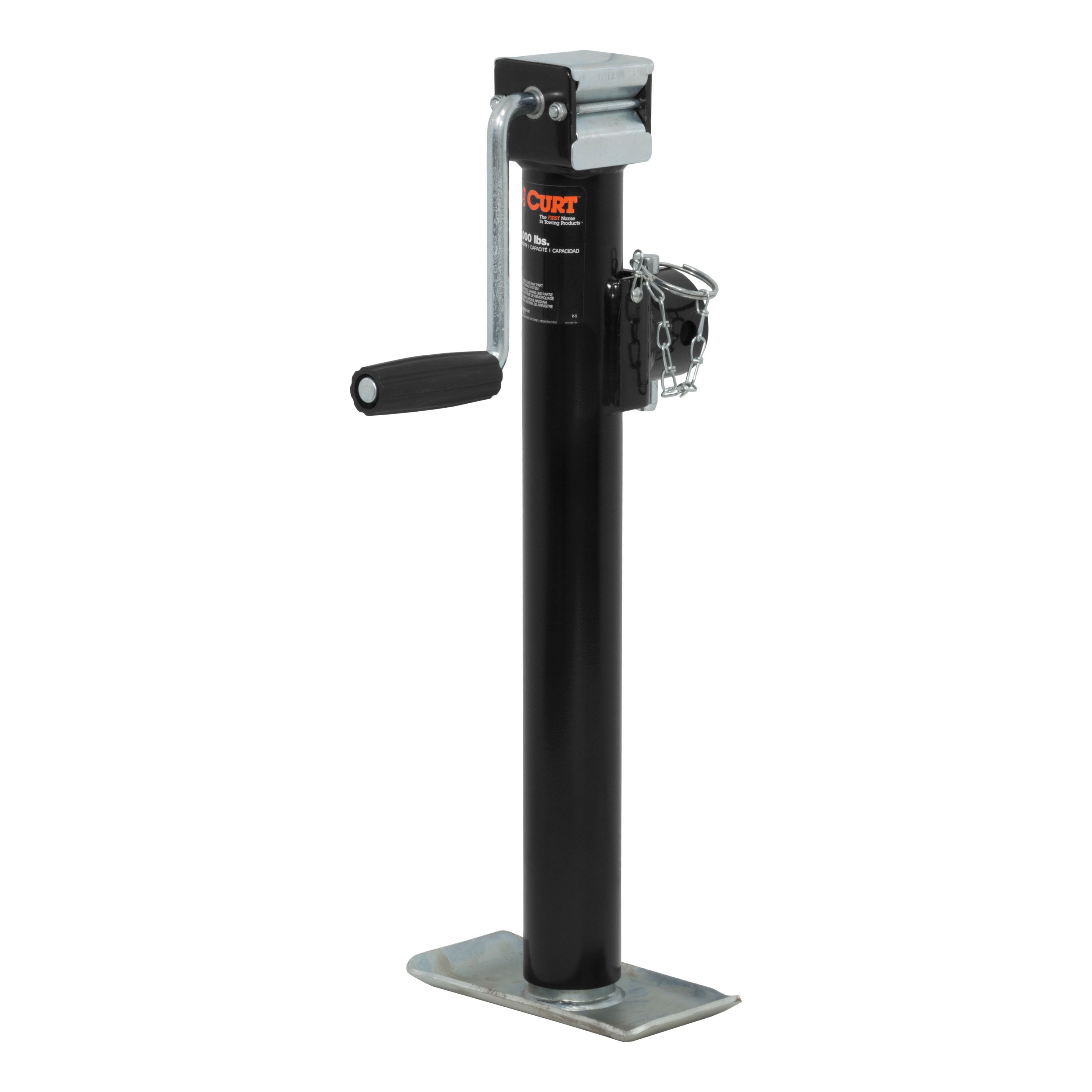 CURT Weld-On Pipe-Mount Swivel Trailer Jack, 3,000 lbs. Support Capacity, 15 Inches Vertical Travel Model 28324