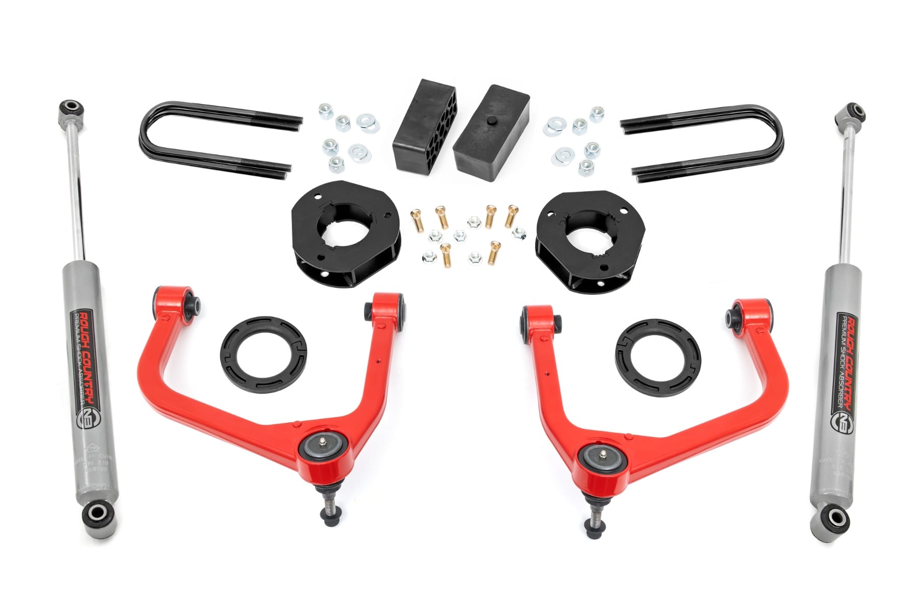 3.5 Inch Lift Kit Mono Leaf Rear Red GMC Sierra 1500 2WD/4WD (2019-2024) Rough Country