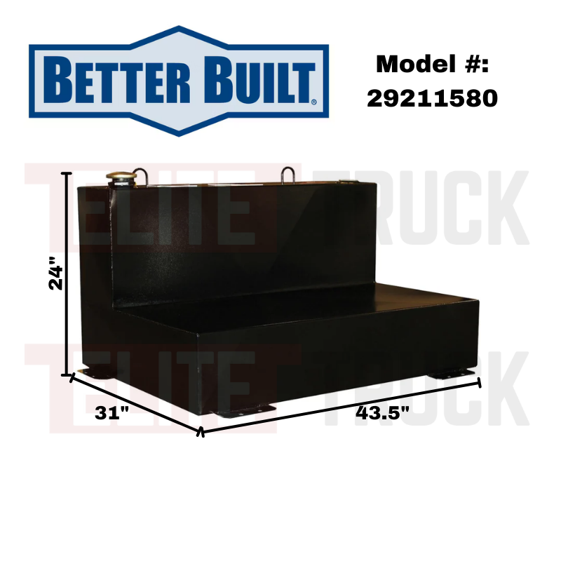 Better Built 75 Gallon Gloss Black Steel L-Shaped Transfer Tank Model 29211580
