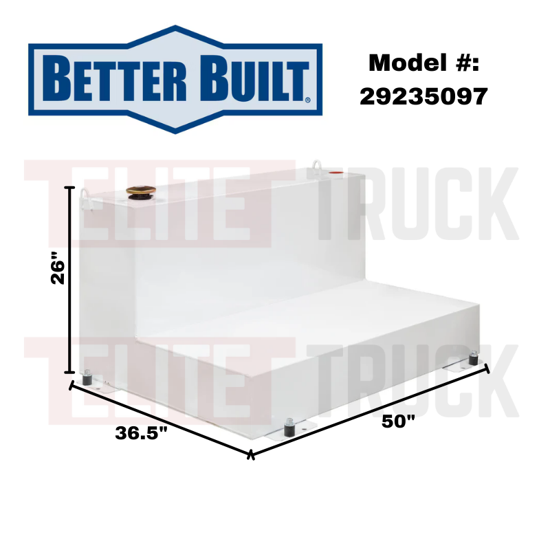 Better Built 100 Gallon White Steel L-Shaped Transfer Tank Model 29235097