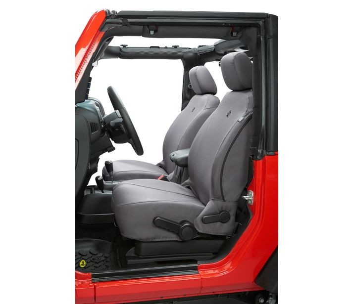 Jeep Wrangler Seat Covers For Jeep 2007-2012 Wrangler JK 4 Door Front Premium Vinyl Fabric Charcoal Bestop