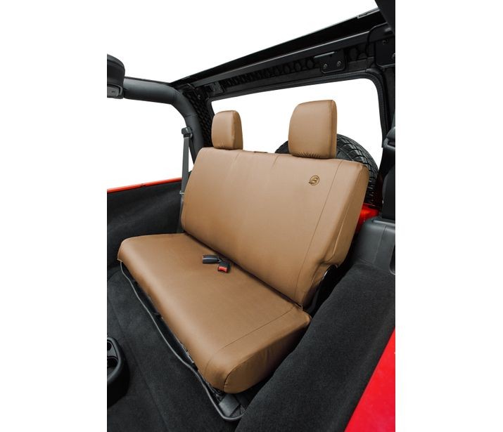 Jeep Wrangler Seat Covers For Jeep 2007-2018 Wrangler JK 2 Door Rear Premium Vinyl Fabric Tan Bestop