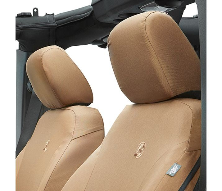 Jeep Wrangler Seat Covers For Jeep 2013-2018 Wrangler JK 4 Door Front Premium Vinyl Fabric Tan Bestop