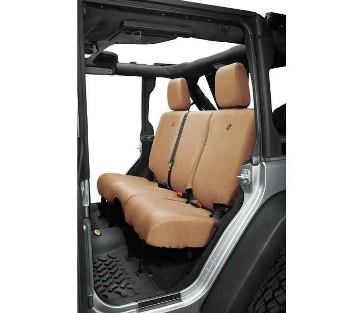 Jeep Wrangler Seat Covers For Jeep 2007, 2013-2018 Wrangler JK 4 Door Rear Premium Vinyl Fabric Tan Bestop