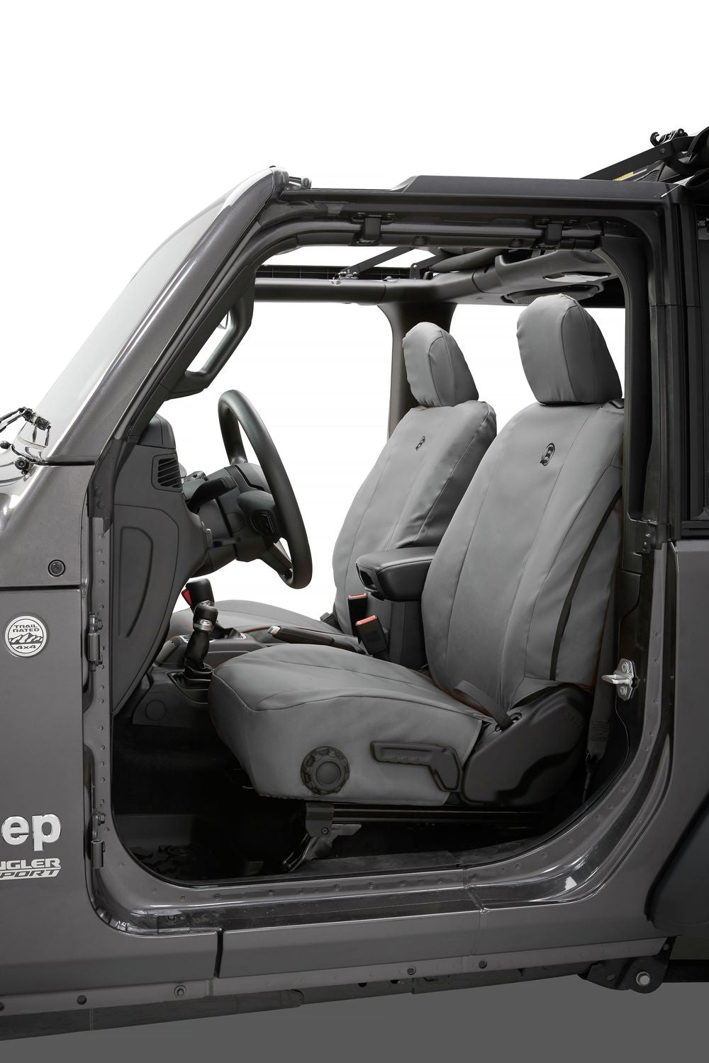 Jeep Gladiator Seat Covers For Jeep 2020-2023 Gladiator 4 Door Front Premium Vinyl Fabric Charcoal Bestop