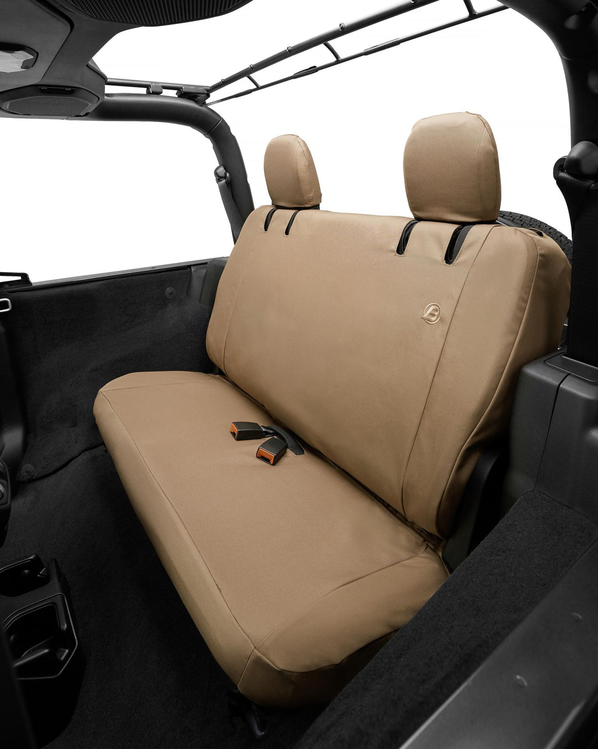 Jeep Wrangler Seat Covers For Jeep 2018-2023 Wrangler JL 2 Door Rear Premium Vinyl Fabric Tan Bestop