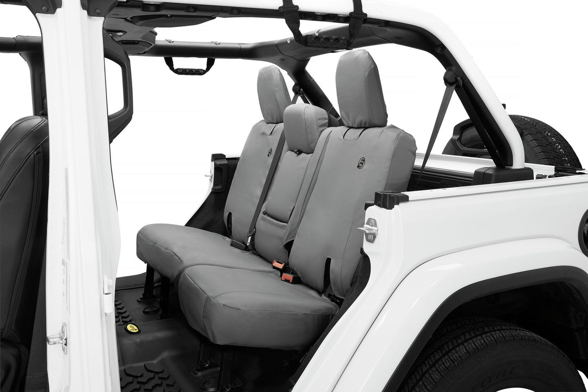 Jeep Wrangler Seat Covers For Jeep 2018-2023 Wrangler JL 4 Door Rear without Fold Down Arm Rest Premium Vinyl Fabric Charcoal Bestop