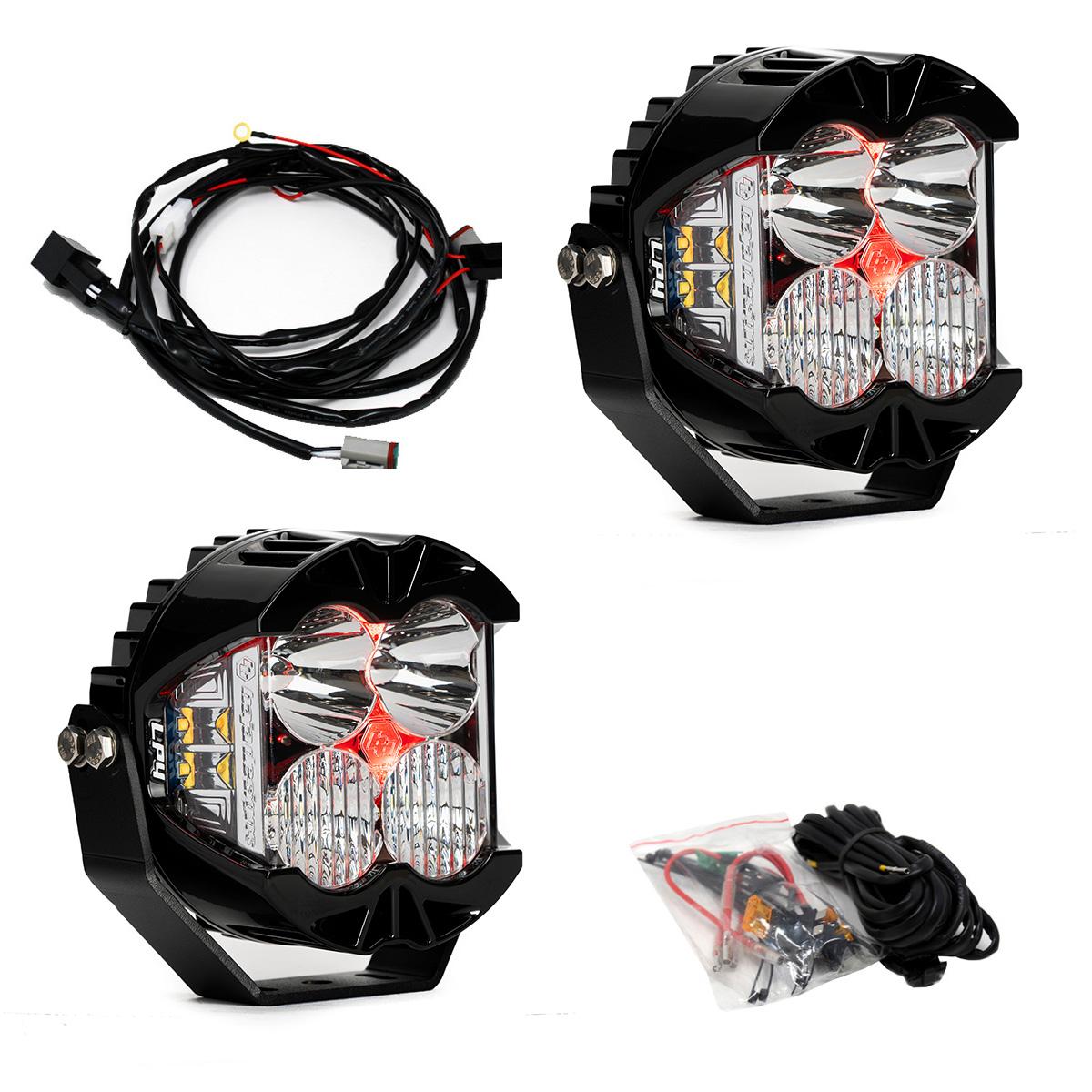 LP4 Pro LED Auxiliary Light Pod Pair Light Pattern Driving/Combo Color Clear Backlight Baja Designs