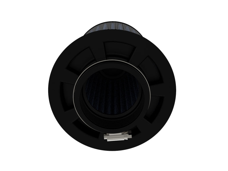 aFe MagnumFLOW Pro 5R air filter with 2.5-inch inlet and 7-inch height, designed for improved airflow and engine performance.