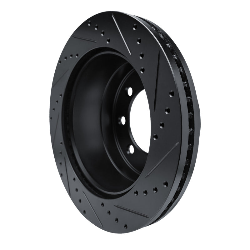 R1 11-22 Ford F-250 4WD (Super Duty) Rear Left Drilled & Slotted Black Brake Rotor