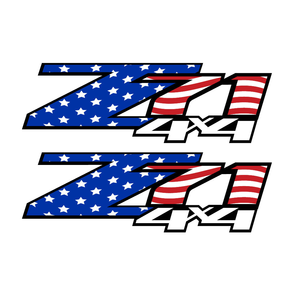 Z71 4x4 Decals USA Flag Stickers Chevy Silverado - F - 1500 2500 HD Stickers