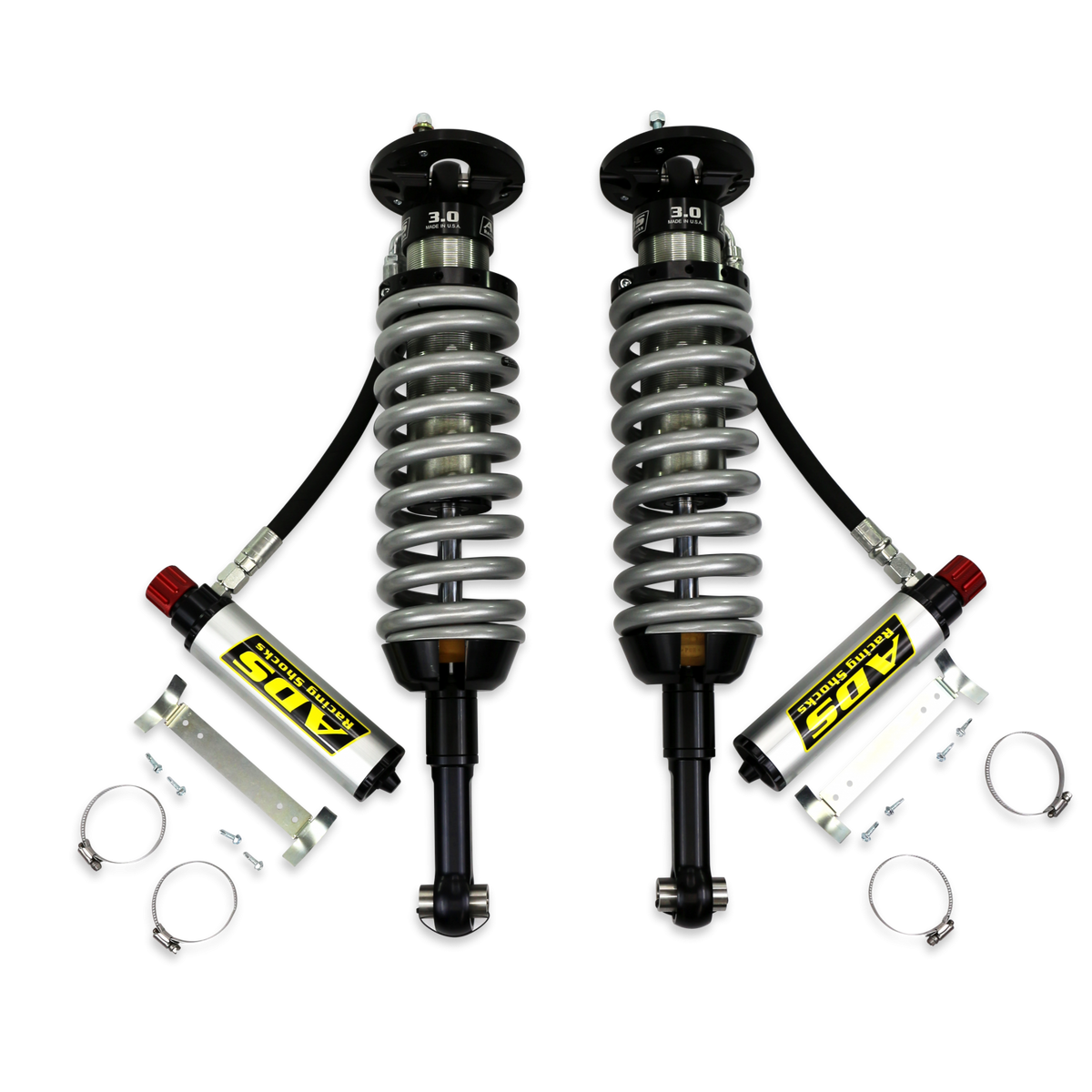Direct Fit 3 inch Adjustable Reservoir Race Coilovers Front 20.975 Inch Collapsed 26.956 Inch Extended ADS Shocks