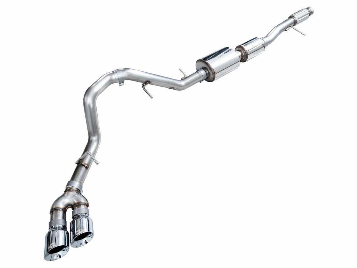0FG Catback Side Exit Exhaust for 21-Present Tahoe/Yukon 5.3L - 4.5 Inch Chrome Silver Tips AWE Tuning