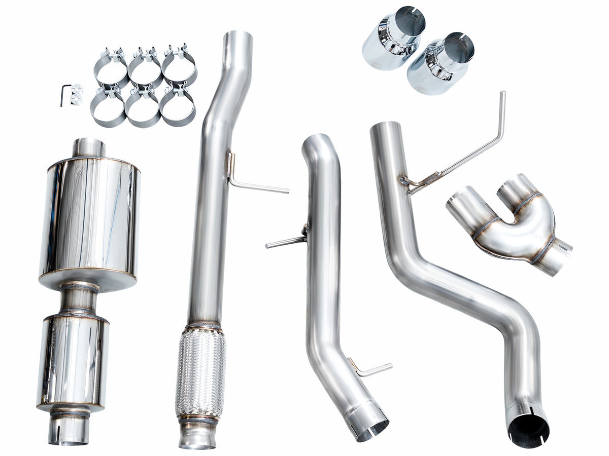 0FG Catback Side Exit Exhaust for 21-Present Suburban/Yukon XL 5.3L - 4.5 Inch Chrome Silver Tips AWE Tuning