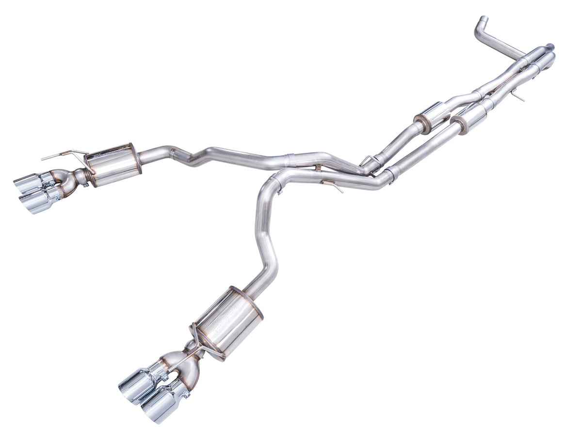0FG Catback Exhaust for 21-Present Tahoe/Yukon 6.2L - 4.5 Inch Chrome Silver Tips AWE Tuning