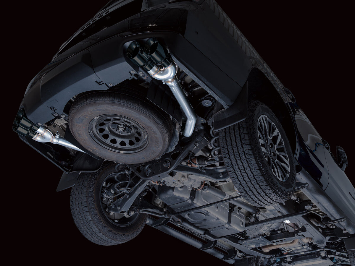 0FG Catback Split Rear Exit Exhaust for 21-Present Suburban/Yukon XL 5.3L - 4.5 Inch Quad Diamond Black Tips AWE Tuning