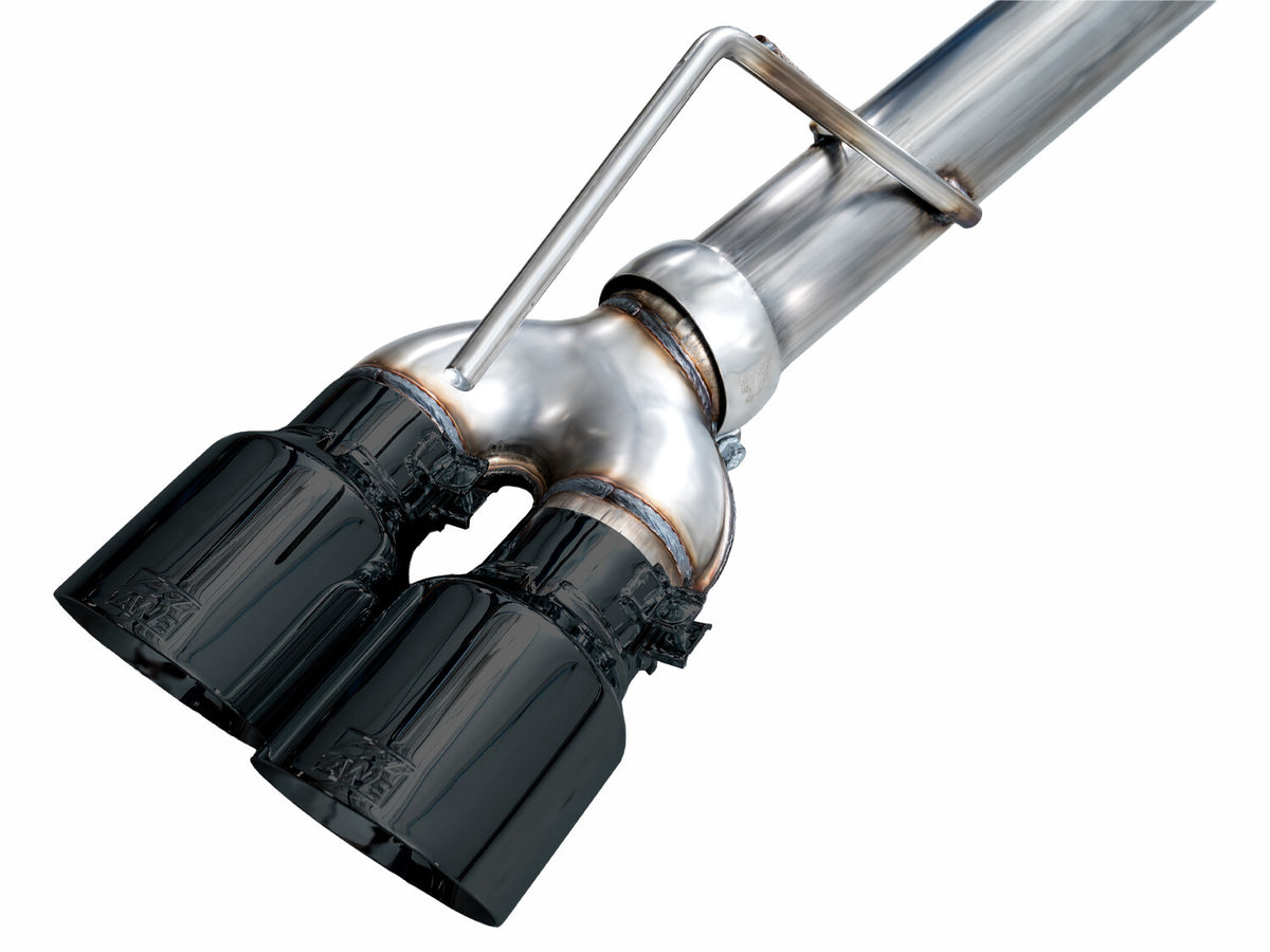 0FG Catback Split Rear Exit Exhaust for 21-Present Suburban/Yukon XL 5.3L - 4.5 Inch Quad Diamond Black Tips AWE Tuning