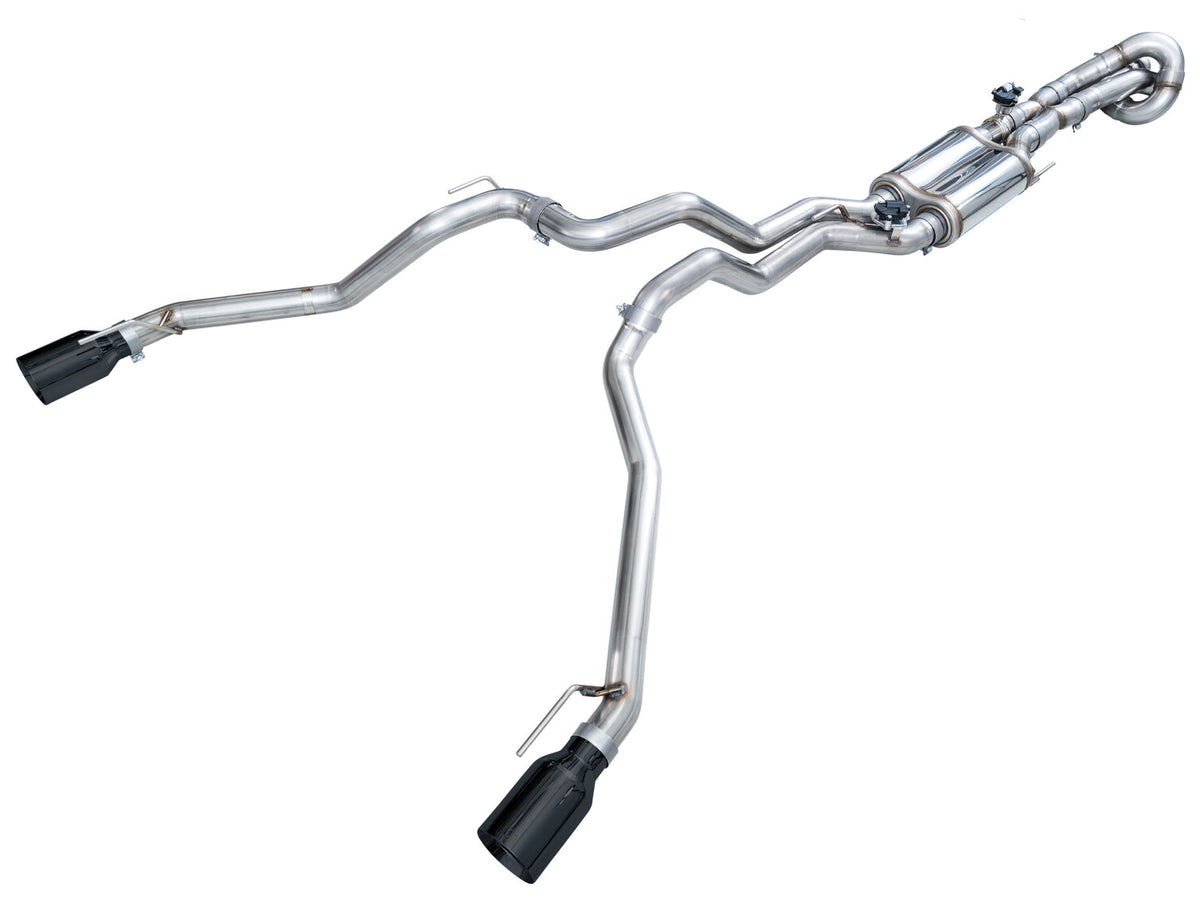 SwitchPath Exhaust for the Ford Ranger Raptor - 5 Inch Diamond Black Tips AWE Tuning