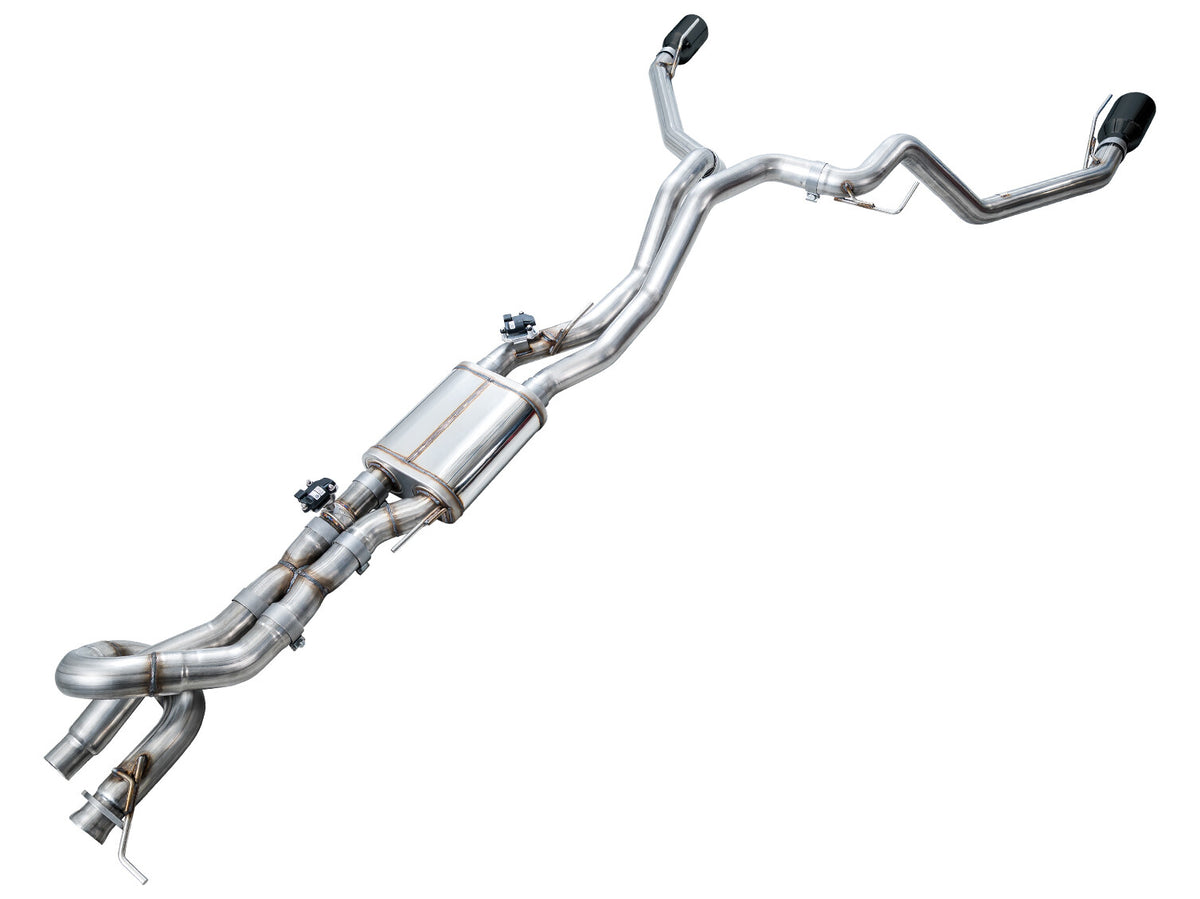 SwitchPath Exhaust for the Ford Ranger Raptor - 5 Inch Diamond Black Tips AWE Tuning