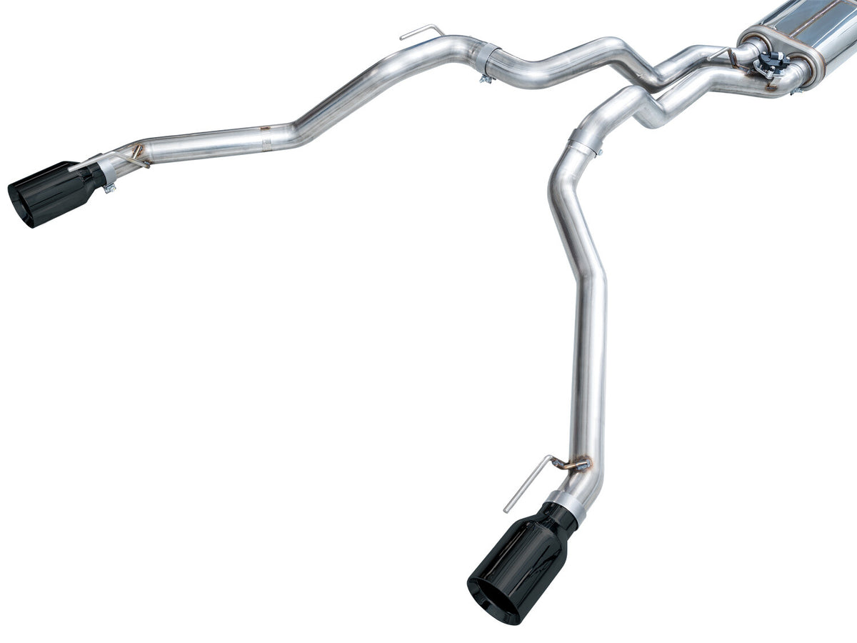 SwitchPath Exhaust for the Ford Ranger Raptor - 5 Inch Diamond Black Tips AWE Tuning