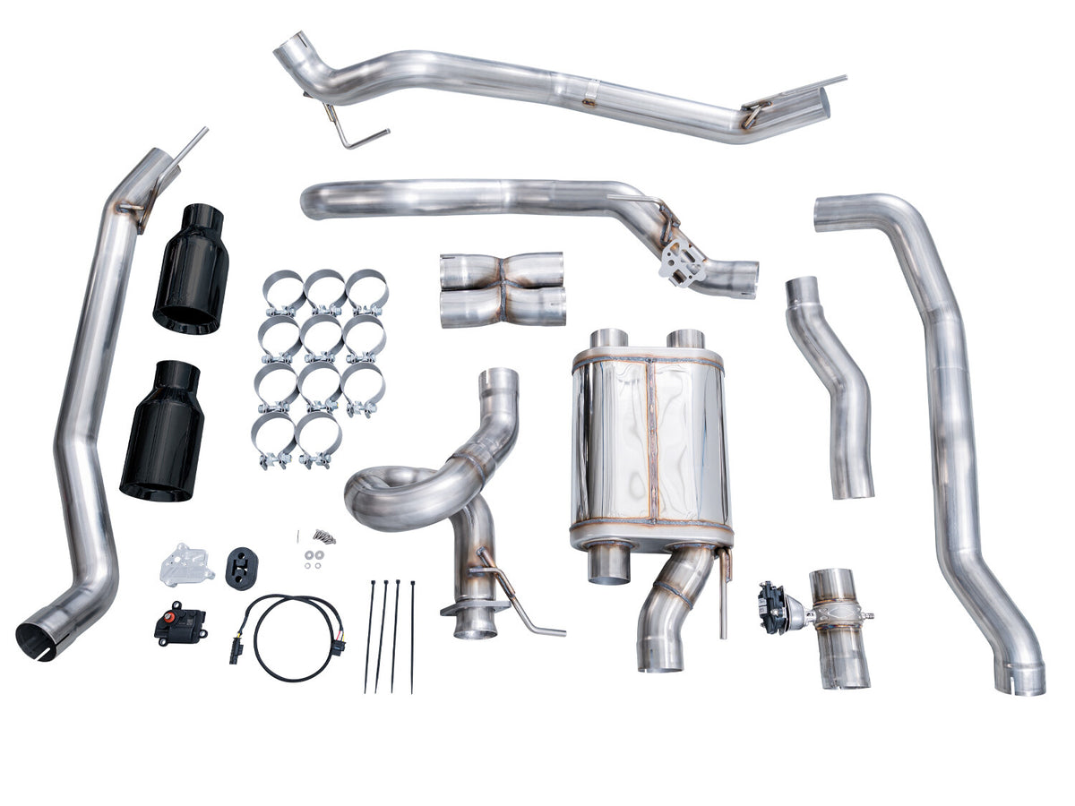 SwitchPath Exhaust for the Ford Ranger Raptor - 5 Inch Diamond Black Tips AWE Tuning