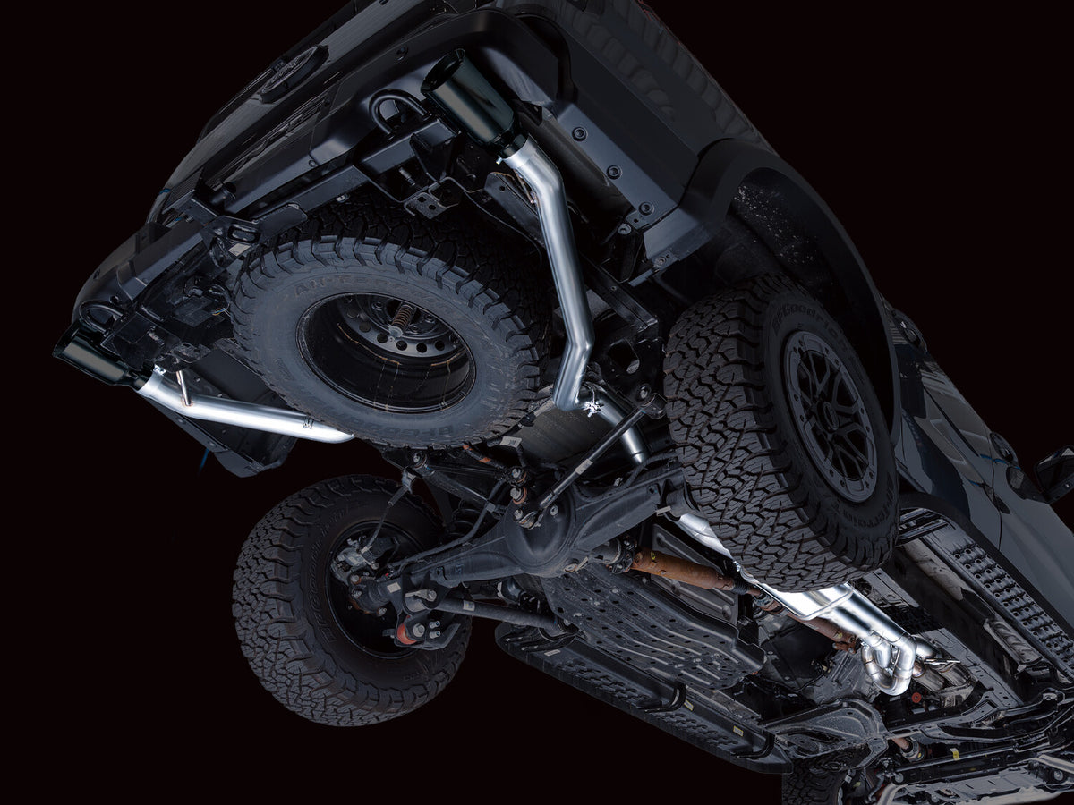 SwitchPath Exhaust for the Ford Ranger Raptor - 5 Inch Diamond Black Tips AWE Tuning