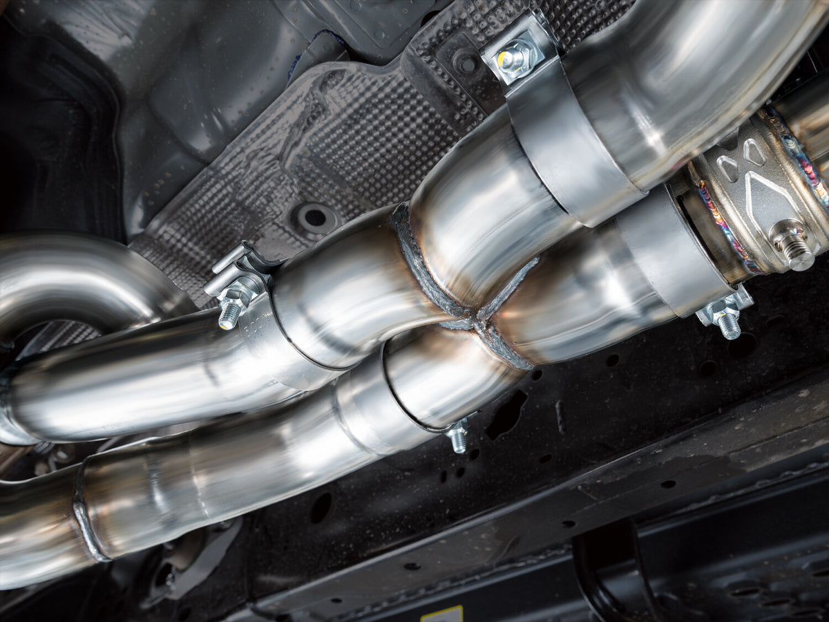 SwitchPath Exhaust for the Ford Ranger Raptor - 5 Inch Diamond Black Tips AWE Tuning