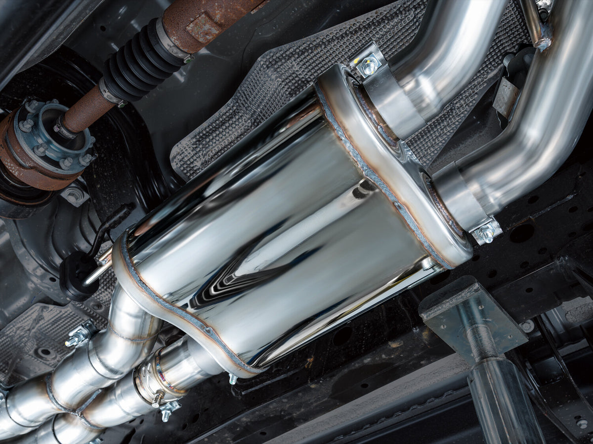 SwitchPath Exhaust for the Ford Ranger Raptor - 5 Inch Diamond Black Tips AWE Tuning