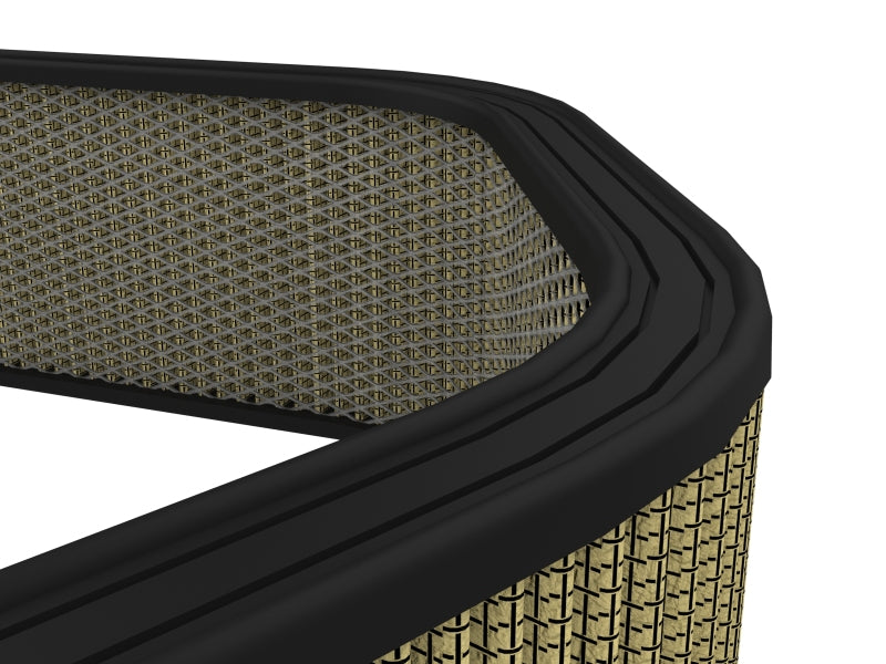 Custom air filter featuring expanded metal design, measuring 20 inches long, 20 inches wide, and 5.82 inches high.