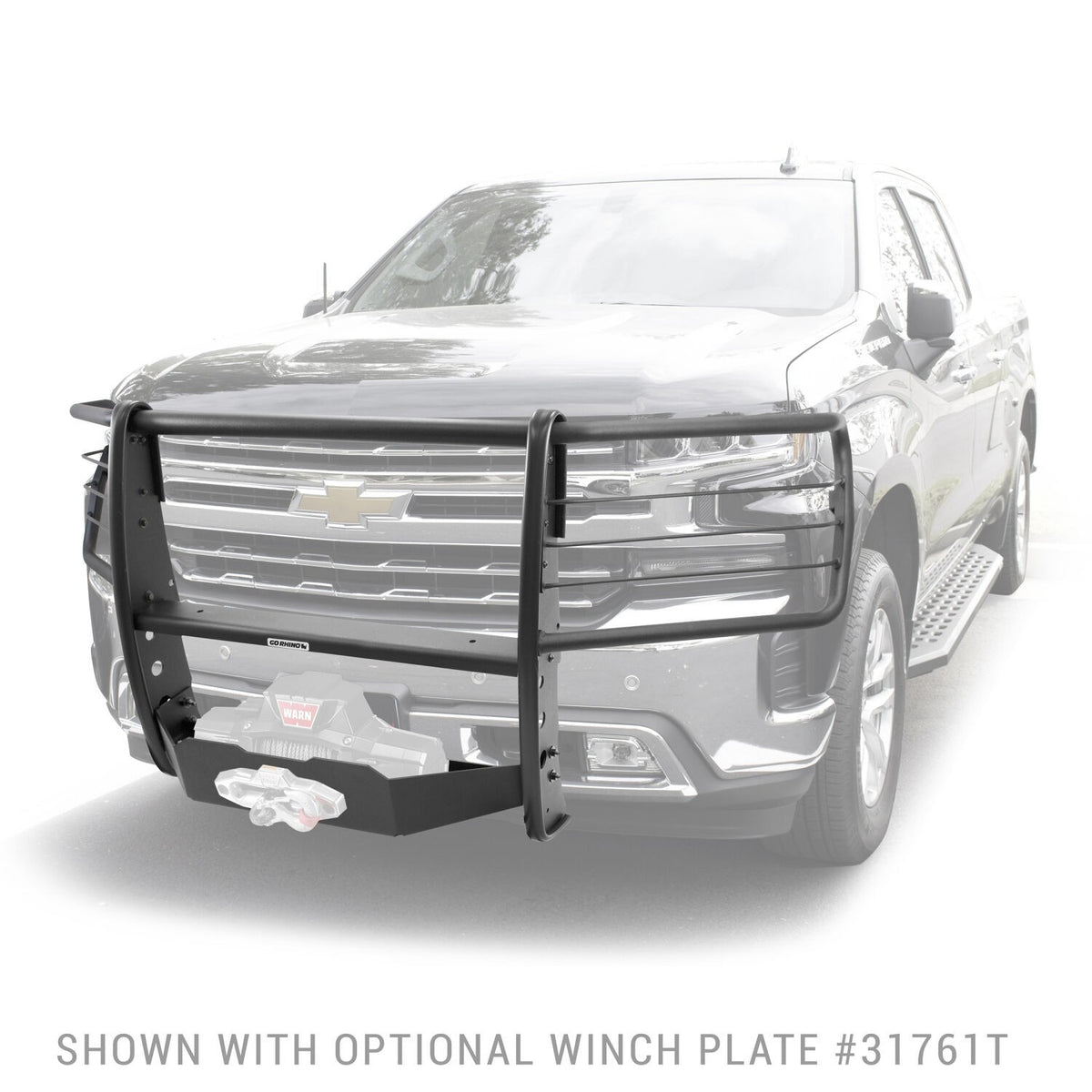 3100 Series StepGuard with Brush Guards Textured Black 2019-2021 Silverado 1500 2022-2022 Silverado 1500 LTD Go Rhino